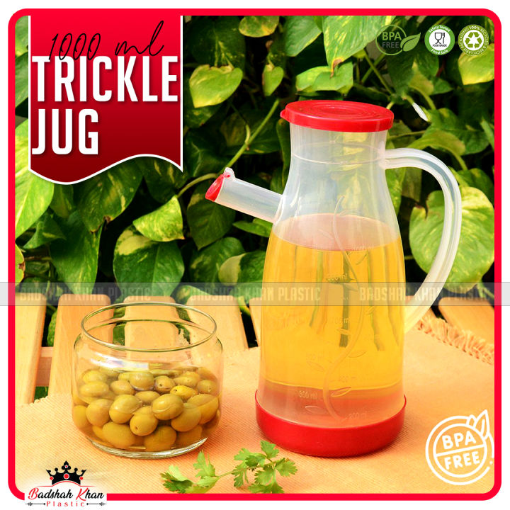High Quality Plastic Oil Jug (1000 ml) - Liquid Container for Oil with Measuring Scale