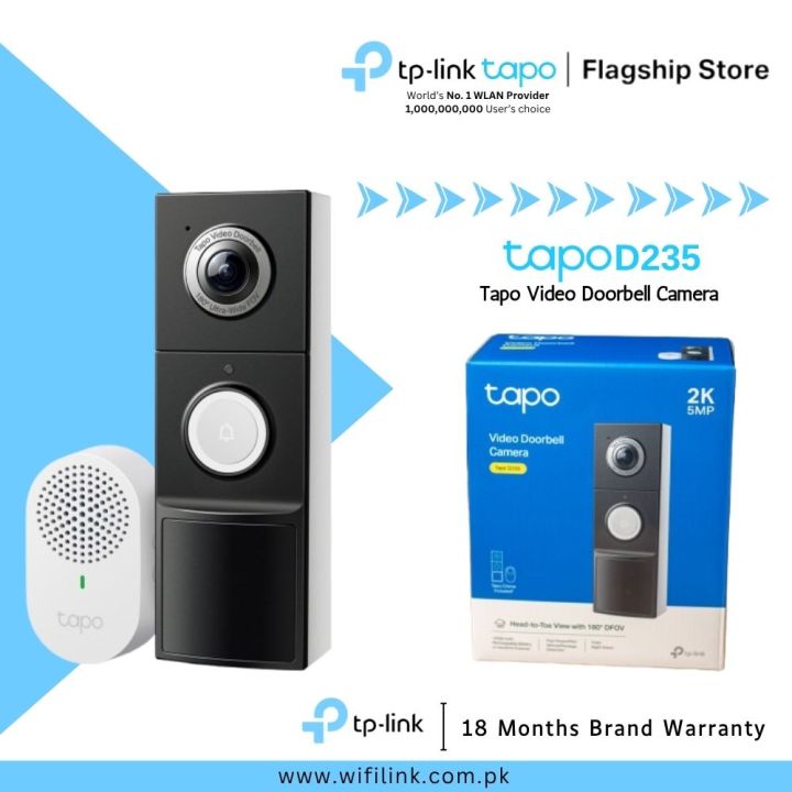 TP-Link Wi-Fi Doorbell Camera Tapo D235 Tapo Video Doorbell Camera- 18 Months Brand Warranty