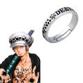 Anime Trafalgar D Water Law Rings Cosplay Straw Hat Design Ring Adjustable Uni Jewelry Prop Accessories Gift. 