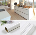 Self Adhesive PVC Wallpaper Sheet for Kitchen Cabinet Door Wall Table Fridge White. 