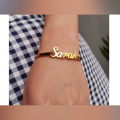 MirzaJee Name Bracelet Any Name Bracelet 24K Gold Plated Any Name Custom Made Personalized Gift Simple Bracelet For Men/Women. 