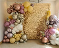 Shimmer Wall Backdrop Decorations Panel | Wedding, Birthday, Anniversary, Engagement & Bridal Shower Party Decor Panel (Champagne). 