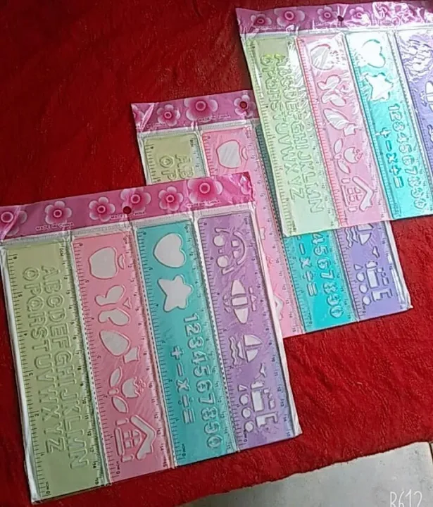 PACK%20OF%204%20STENCIL%20SCALE%20SET-%20Student%20Scale%20Set-%204Pcs%20Candy%20Color%20Cute%20Art%20Graphics%20Symbols%20Drawing%20Template%20Ruler%2015CM-%20-%20Image%208