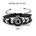 Luminous Sun & Moon Couple Bracelets – Adjustable Black & Pink Braided Leather Matching Bracelets for Couples, Glow-in-the-Dark Charm Jewelry Gift for Him & Her. 