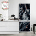 Elegant Black Fridge Stickers, Door Wrap, Self-adhesive, Waterproof, PVC by Elegant Decore. 