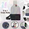 Crossbody 2 in 1 color  with multifunctional option, charging and handsfree port also available Pure Leather Quality. 