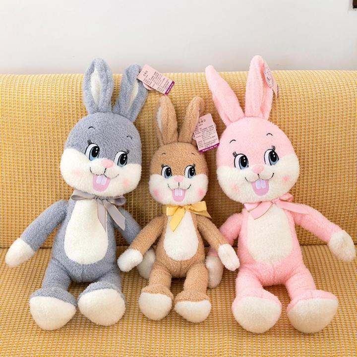 Cute buck tooth rabbit plush toy little white rabbit doll doll doll funny gift men and women birthday gift