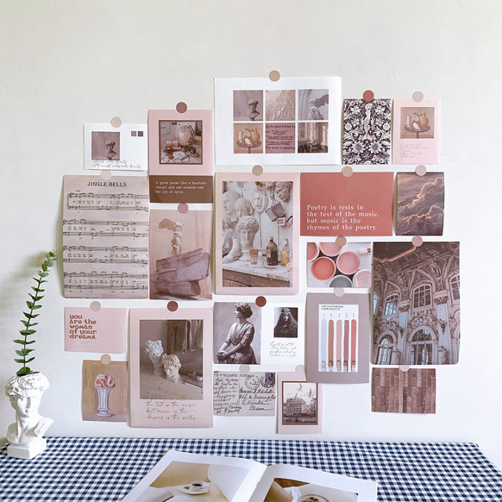 RHS Online 21PCS Artistic Sonata Series Wall Papers Wall Stickers Retro Material Paper Package DIY Journaling Diary Crafts Scrapbooking
