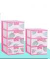 3 & 4 Layer Drawers - Printed Cabinet Baby Clothes & Toys Storage. 