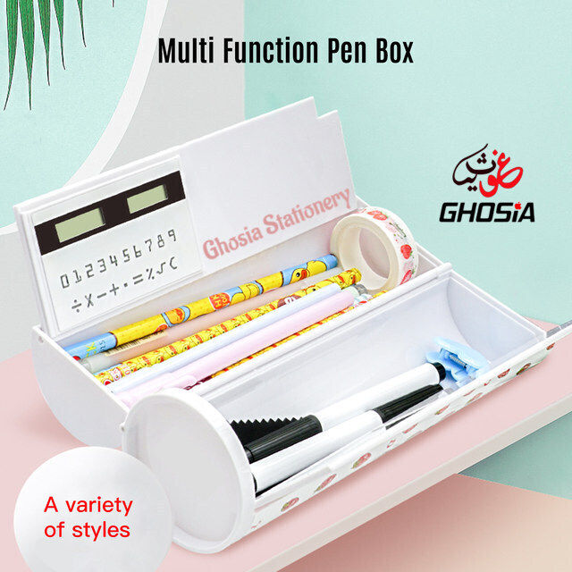 Creative Cartoon High Capacity Bottle Shape Pencil Case With Whiteboard, Markers & Cute Accessories Solar Calculator Magnetic Lock For Kids & Adults C-8095