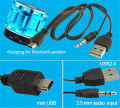 USB2.0 Charging Cord to Mini USB Male 3.5mm Jack Plug Audio Bluetooth Cable. 