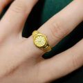 New 2023 Gold Ring Punk Watch Shape Design Opening Rings Girl Gift. 