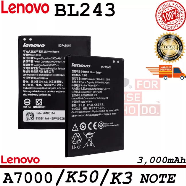 Lenovo%20BL243%20Battery%20Replacement%20For%20Lenovo%20K3%20Note%20,%20K50%20,%20A7000%20Battery%20with%202900mAh%20Capacity_Black%20-%20Image%202