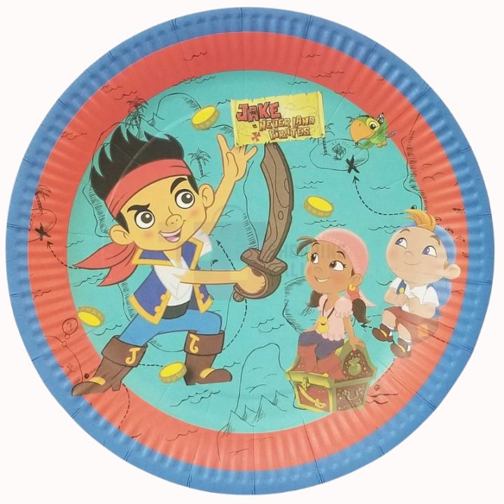 JAKE AND THE NEVER LAND PIRATES PAPER PLATES - PACK OF 10 PAPER PLATES - JAKE AND THE NEVER LAND PIRATES THEME