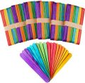 (Pack of 1) Large Multi Ice Cream Stick (wooden) for Art Work-Multicolored, Yellow, Red, Blue, Pink, , Green color. 