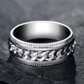 Elegant Vintage For Teens Punk Stainless Steel Fidget Spinner Men Rings Women Anxiety Rings Finger Rings Twist Chain. 