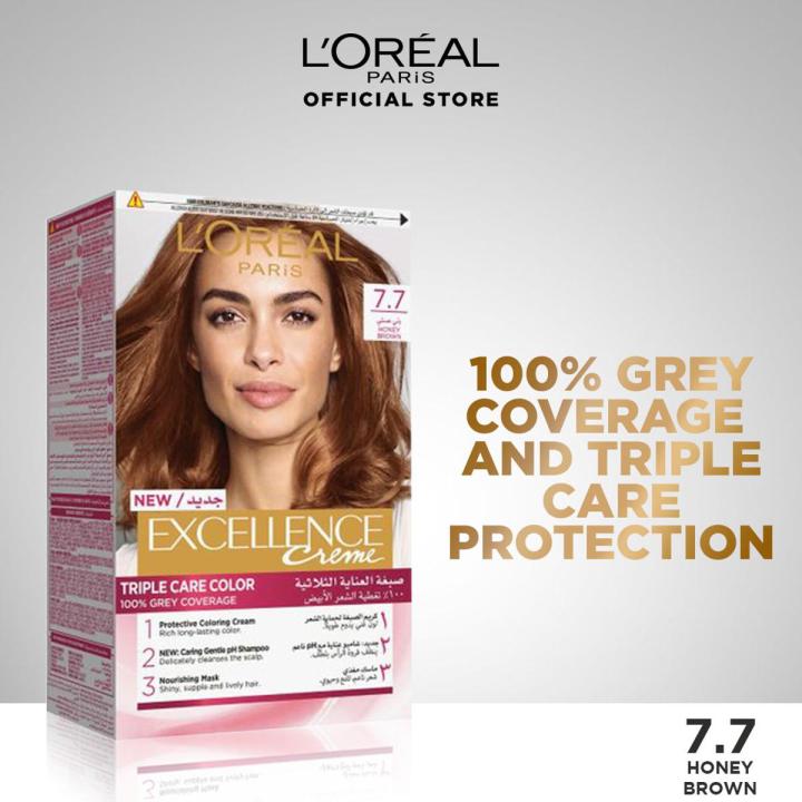 LOreal Paris Excellence Creme - 7.7 Honey Brown Hair Color