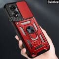 Phone case For OPPO A18 Back cover Hard Armor Shockproof Camera Protection Bracket Navigation Holder Ring cover For OPPO A18 Cover cases. 