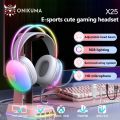 Onikuma X25 Wired Gaming Headset With Mic Noise Cancelling Gaming Headphones RGB Light For Laptop PC. 