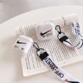 【Funny Bunny Toy Store】AJ lanyard Off-White AirPods 3 case 2021 1 pro Cases Soft Cover Drop with strap. 
