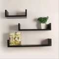 U Shape Wall Mounted Storage Rack Home Decoration Rack Bookshelf for Book/Media/CD/DVD Storage (Black&White)). 