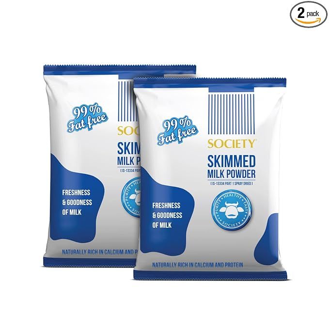 Society Skimmed Milk Powder | 100g | Less then 1% Fat | Rich in Calcium & Protein | Pack of 2