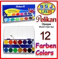 Pelikan 12 Watercolour Set, Watercolor Set, Water Colors Paint Set , Water Colour With 1 Brush & Tube For Professional Artist. 