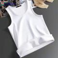 Men Sleeveless Top Ultra-thick Fleece Lined Tank Top Vest Warm Thermal Base Layer for Southeast Asian Buyers Men Thermal Vest. 