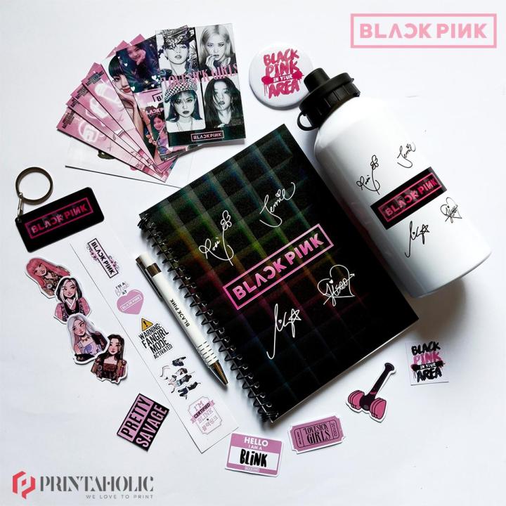 6 in 1 DEAL - Notebook, Water Bottle, Pen, Key Chain, Badge, Photocards with Freebies, Perfect Gift For KPOP, Premium Quality