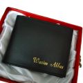 Customized Name Leather Name Wallet With Beautiful Box Packing. 