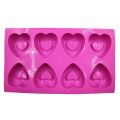 Heart Shape Silicone Soap and Baking Mold 8 Cavity. 