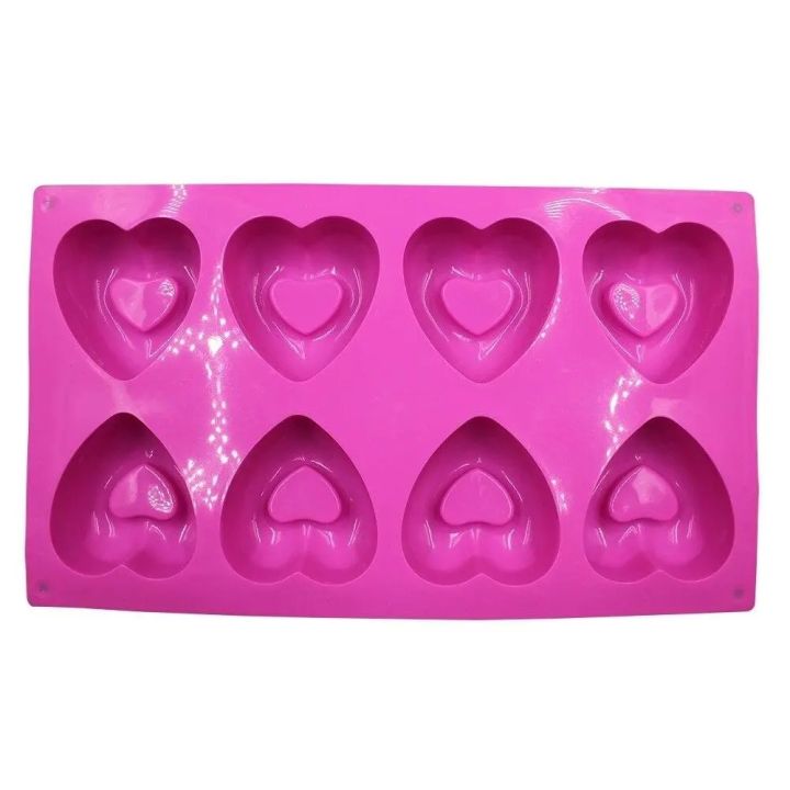 Heart Shape Silicone Soap and Baking Mold 8 Cavity