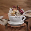 3D Tea Cup Love Silicone Mold With Tray DIY Gypsum Cement Coffee Cup Decoration Storage Plate Ornament Mold Home Handicraft. 