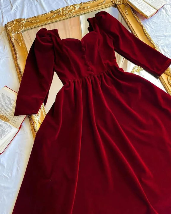 Elegant%20Long%20Velvet%20Frock%20for%20Women%20-%20Party%20Wear%20Velvet%20Dresses%20for%20Women%20-%20Image%205
