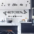 Kitchen Wall Decor Sticker Bless This Kitchen Vinyl Removable Art Decal for Dining Room, Bar, Restaurant, Home Decor. 