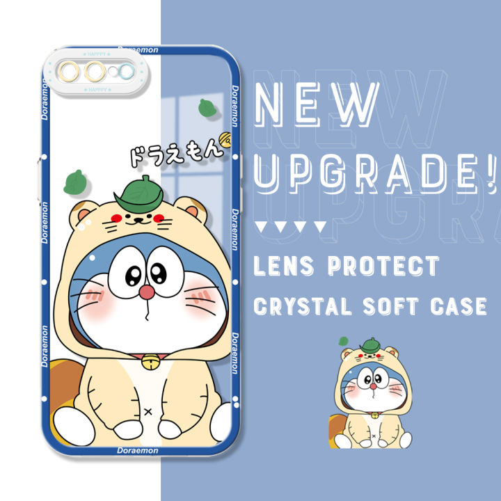 AMORVOR for iPhone 7 Plus 8 Plus Back Cover Cartoon Doraemon Crystal Case Camera Protection Transparent TPU Soft Phone Cases