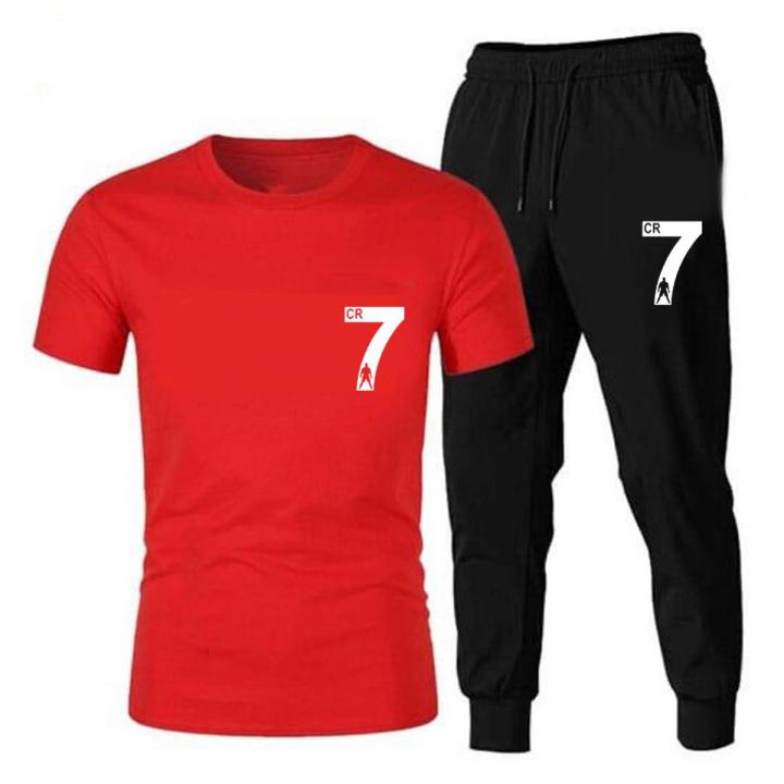 Summer Attire Cr7 Printed T Shirt And Logo Matching Trouser Export Quality For Men