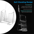 Acrylic Brochure Holder Slant Back Design, Clear Display Stand, Plastic Table Stand Sign Holder 2 Pack Durable Easy to Use. 