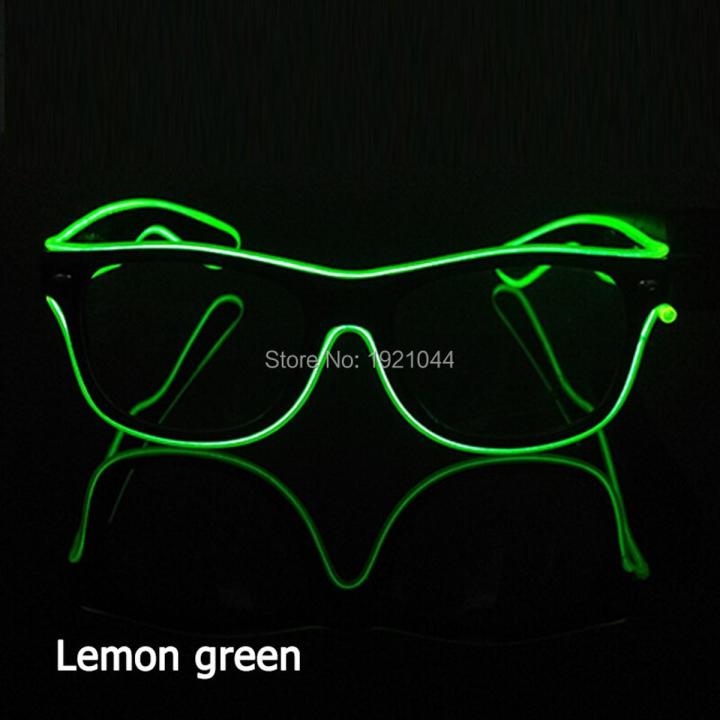 【Simple 3C】Design DJ Sunglasses Neon Glasses Mini 3V Steady on Inverter without Wire Convenient LED Glasses for Party Props