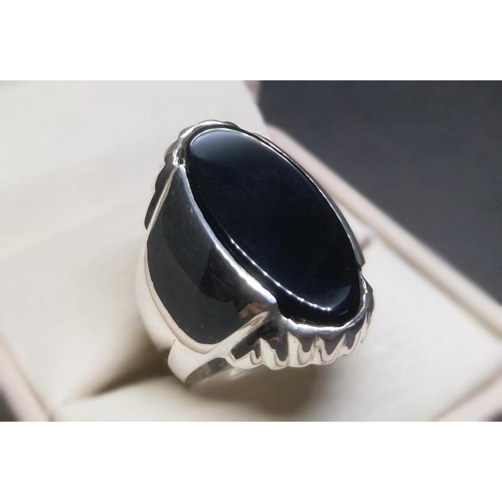 Mens Black Aqeeq Ring Sterling Silver 925 Onyx Ring Carnelian Statement Ring Hakik Ring Yemen Aqiq Ring Yemeni Artisan Black Agate Ring For Men