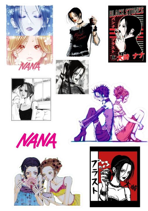 Nana Osaki stickers A5 uncut , anime punk , Black Stones, Tokyo