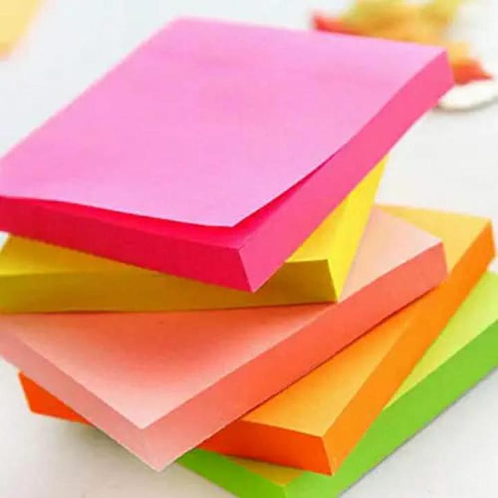 Multicolor Sticky Notes, Bright Colours Self-Stick Memo Pad Paper 3X3 inch Square - Pack of 1 / 100 Sheets
