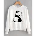 White Panda Printed Sweat Shirt For Women. 