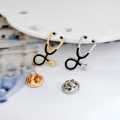 Stethoscope Brooches Doctor Nurse Medical Jewelry Enamel Pin. 