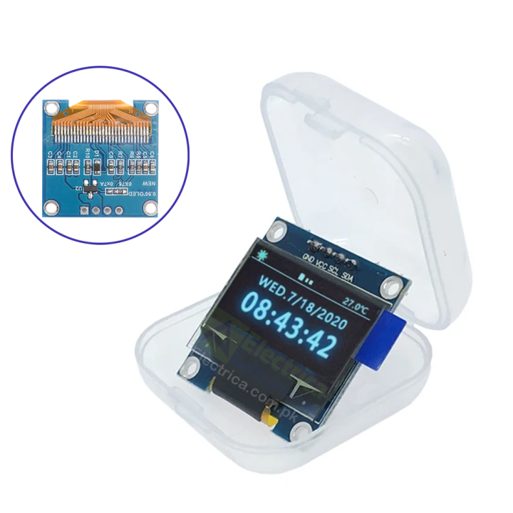 4 pin Original 0.96'' Blue OLED IIC Serial OLED Display Module 128X64 I2C SSD1306 12864 LCD Screen Board For Arduino by Electrica