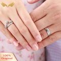 Silver Plated Prince Princess Imperial Crown Adjustable Couple Ring. 