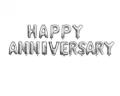 Golden / Silver / Rose Gold HAPPY ANNIVERSARY letters aluminum foil balloons (16 Letters) For Anniversary Celebrations and Decorations. 