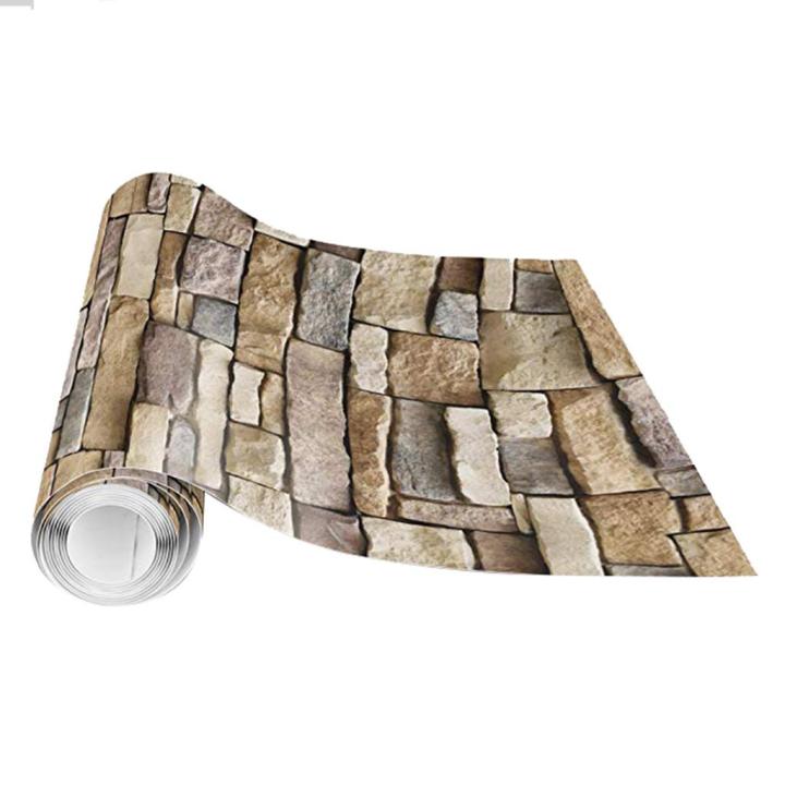 3D Wall Paper Brick Stone Rustic Effect Self-adhesive Wall Sticker Home Decor