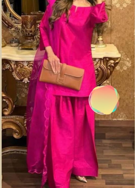 Farshi Shalwar Kameez with 3 quarter sleeves OR Sleeveless Suit 3pc Dress for Eid/Party/Wedding Wear for Girls/Women