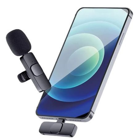 K8 Wireless Bluetooth Microphone Universal Plug n Play Audio Mic Mini Collar for Mobile Phone for type c android and lightining